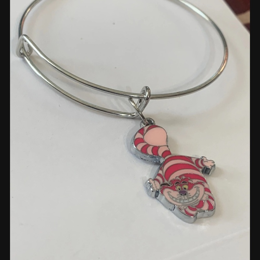 Cheshire Cat Silver Bangle Bracelet